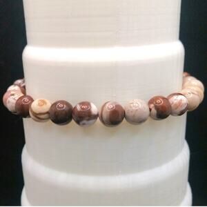 Brown Zebra Jasper Bracelet Artisan 6mm Beaded Australian Gemstone Stretch New
